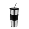 single wall stainless steel pp ring tumbler with straw